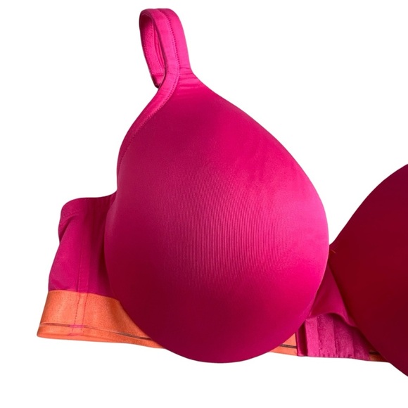 Cacique Lightly Lined Full Coverage Bra Plus Size 46C Pink Orange Smooth - Picture 2 of 9